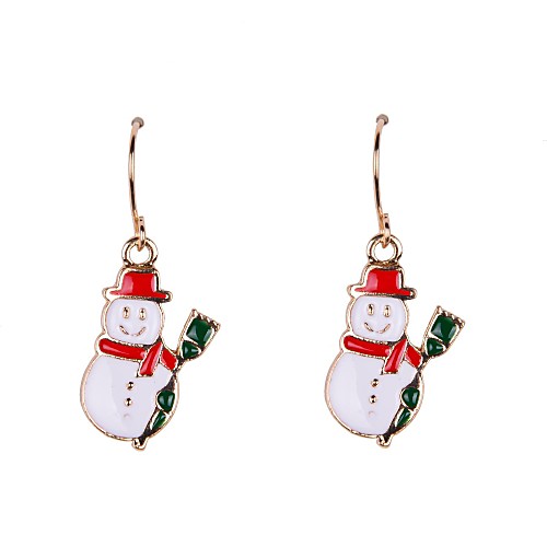 Fashion Snow Man Christmas Earrings