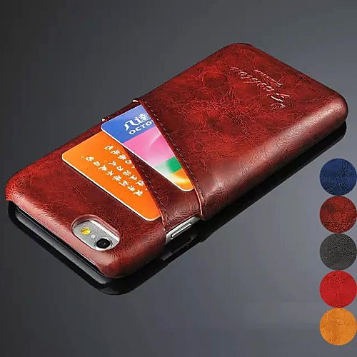 DF Luxurious Genuine Leather with Card Bag Back Case for iPhone 6(Assorted Colors)