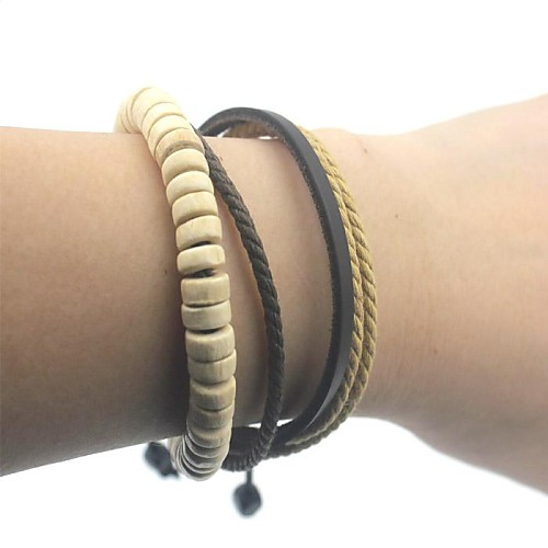 Vintage Handmade Leather Strand Bracelets