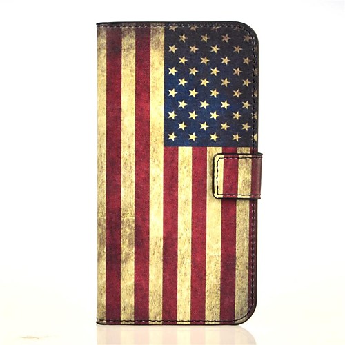 American Flag Pattern PU Leather Case with Stand and Card Slot for Huawei Ascend G7