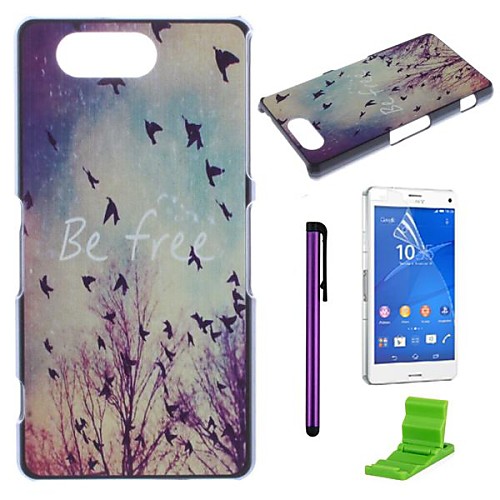 Be Free Pattern PC Hard Case with Screen Protector,Stylus and Stand for Sony Xperia Z3 Compact / Z3 mini M55w