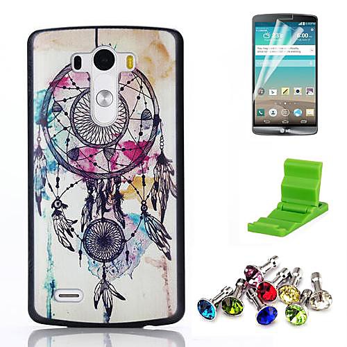 Dream Catcher Pattern PC Hard Case with Screen Protector,Anti-dust Plug and Stand for LG G3