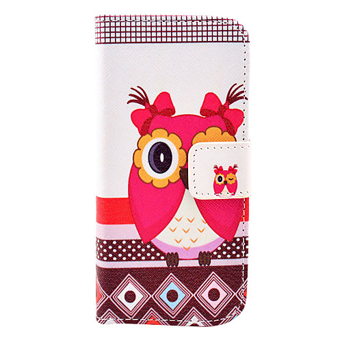 COCO FUN Pink Cute Owl Pattern PU Leather Full Body Case with Screen Protector, Stylus and Stand for iPhone 5C