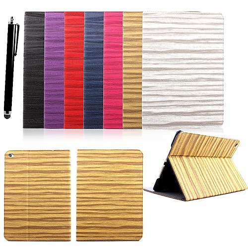 KARZEA Wave Pattern Auto Sleep & Wake-Up PU Leather Case with Stand and Stylus for iPad Air 2/iPad 6  (Assorted Colors)