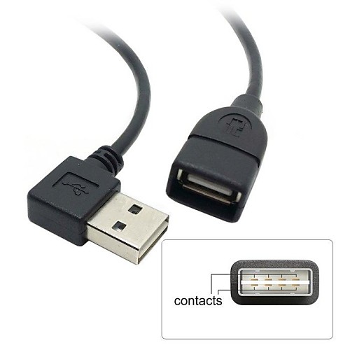 USB 2.0 от мужчины к женщине удлинитель 100см обратимым дизайна слева&Прямоугольный 90 градусов