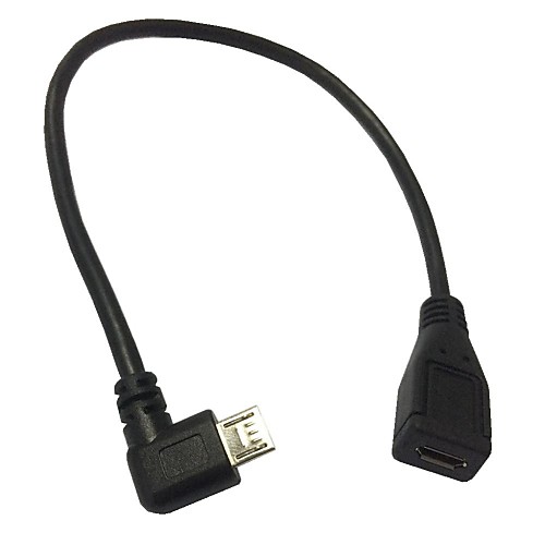 0,25 м Micro USB мужчина к женщине осталось 90 угол удлинитель удлинитель разъем кабеля