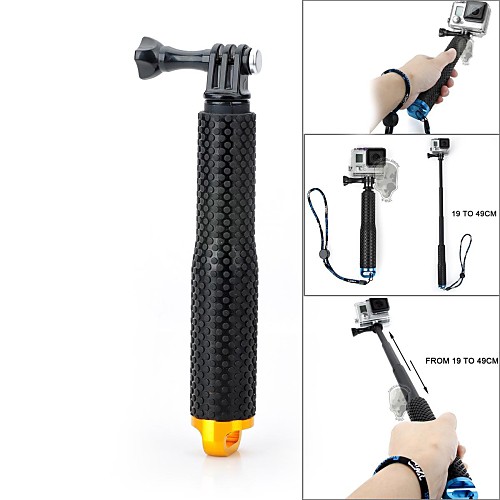 VINA  4-Section Retractable Up to 50CM Handheld Monopod with Screw for GoPro HERO 2/3/3/4 - Black  Gold