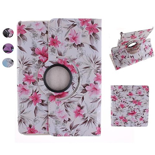 Flower Design 360 Degree Rotating PU Leather Covered include Back Case Full Body Case for iPad Air 2 (Assorted Colors)