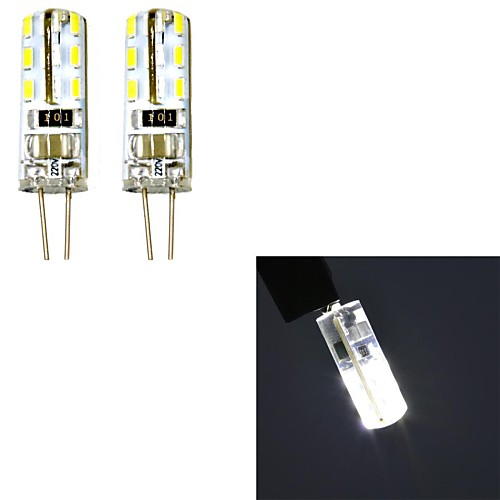 JMT03 G4 1.5W 24x3014SMD 110lm 6000K Cool White Light LED Bi-Pin Lamp (AC 220V) 2 PCS