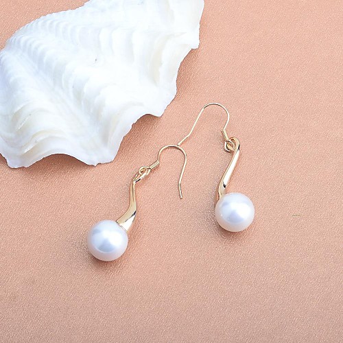 Lureme Fashion Arcuation Pear Alloy Drop Earrings