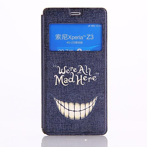 Lovely Teeth Pattern PU Leather Flip-open Full Body Case with Stand for Sony Z3