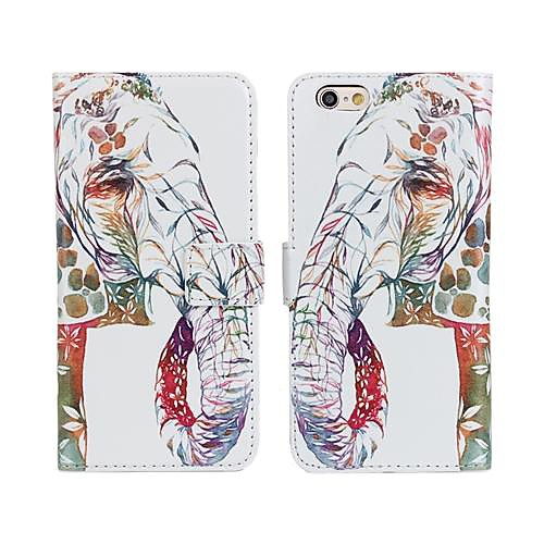 Animal Elephant  PU Leather Full Body Case with Stand and Card Slot for iPhone 6 Plus