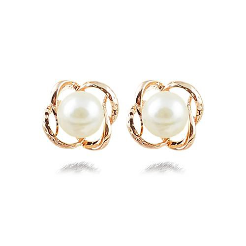 Lureme Fashion Crystals Grace Flower Pear Alloy Stud Earring