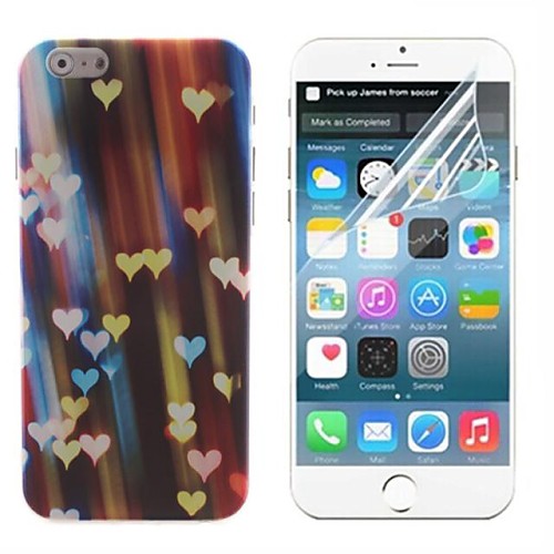 Colorful Love Design Hard with Screen Protector Cover for iPhone 6