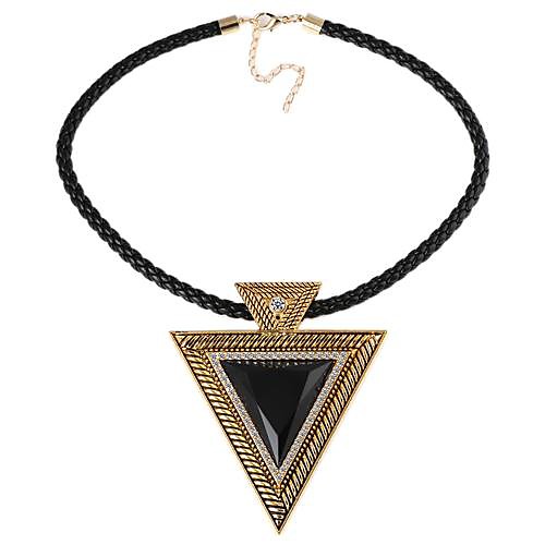 треугольник камень-образный сплав подвеска искусственная кожа строка ожерелье (1шт) (2colors)