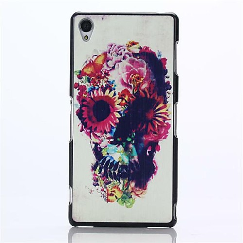 Cartoon Flower Skull Pattern PC Hard Back Case for Sony Z3 L55T