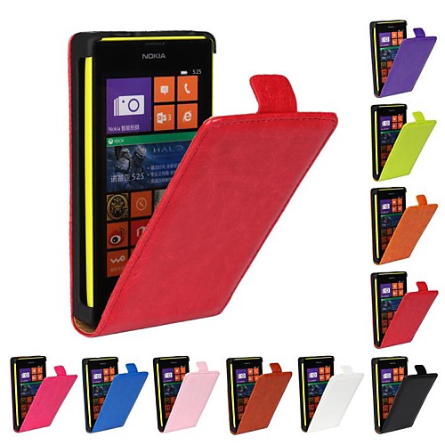 флип-Open лошадь зерна пу кожаный полный случай тела для Nokia Lumia 520 (разных цветов)