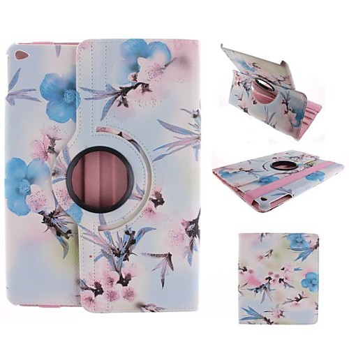 The Plum Flower Design 360 Degree Rotating 100% PU Leather Covered include Back Case Full Body Case for iPad Air 2