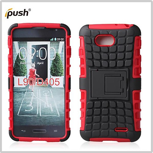 Hybrid TPUPC Kick Stand Phone Case Covers Shell Cover for LG  L90 D405 (Assorted Colors)