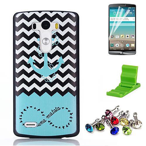 The Waves Ships Anchor Pattern PC Hard Case with Screen Protector,Anti-dust Plug and Stand for LG G3