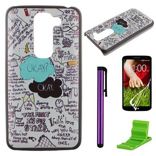 Okay Okay Pattern PC Hard Case with Screen Protector,Stylus and Stand for LG G2/D802