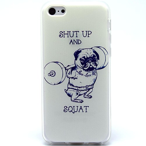 Weightlifting Dog Pattern Soft Case for iPhone 5C