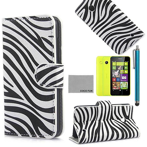 Коко fun Zebra-полосой шаблон PU кожаный чехол с защитой экрана и стилуса для Nokia Lumia N630