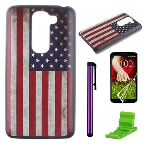 American Flag Pattern PC Hard Case with Screen Protector,Stylus and Stand for LG G2 mini