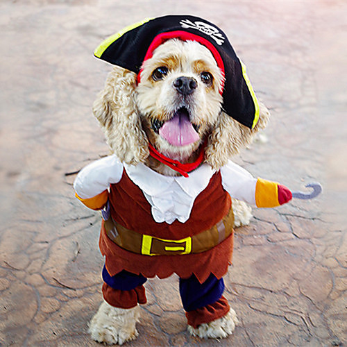 Cool Pirates with Hat Flannelette Clothes for Pet Dog(Assorted Sizes)