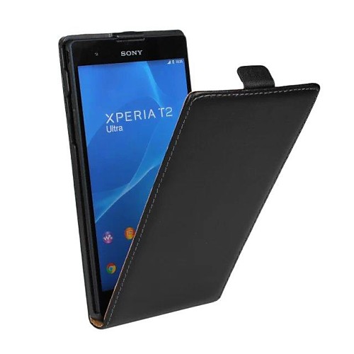 открыть вверх и вниз PU кожаный чехол всего тела для Sony Xperia ультра t2