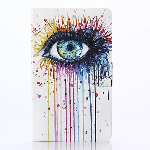 Graffiti Eye Pattern PU Leahter Full Body Cover with Stand and Card Slot for Samsung Tab S 8.4 T700