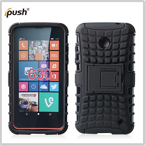 Hybrid TPUPC Kick Stand Phone Case Covers Shell Cover for Nokia Lumia 630/635 (Assorted Colors)