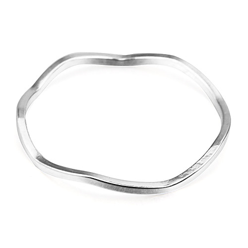 Fashion Bend Thin Silver Coppery Band Rings(1 Pc)