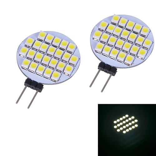 jmt088 g4 3w 24x3528smd 144lm 6000k холодный белый свет привел би-контактный лампы (DC 12V) 2 шт