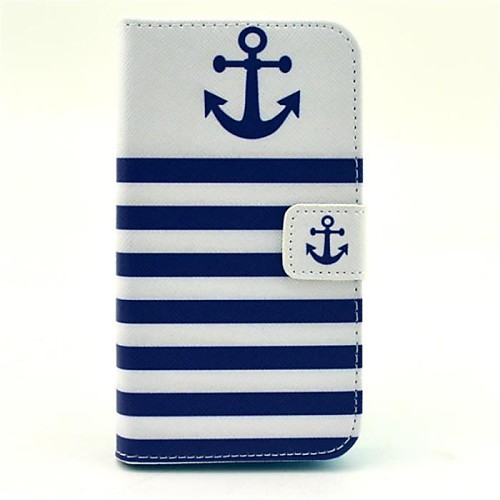 Striped Anchor  Pattern PU Leahter Full Body Cover with Stand and Card Slot for Huawei Y530/C8813