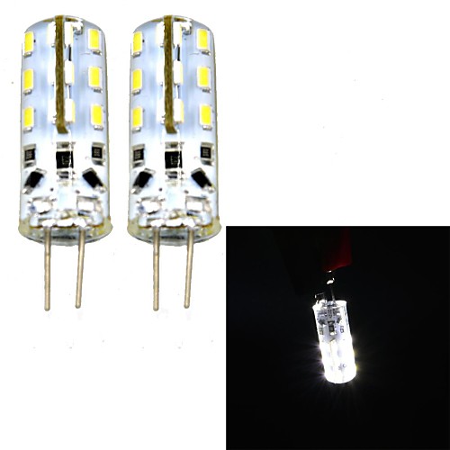 JMT01 G4 2W 24x3014SMD 110lm 6000K Cool White Light LED Bi-Pin Lamp (DC 12V) 2 PCS