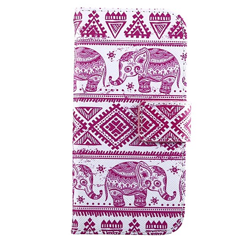 Pink Elephants PU Leather Full Body Cover with Stand and Card Slot for HTC One M8 Mini