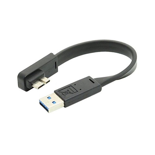 Тонкий USB 3.0 мужчина к микро б мужчина правой 90 градусов угловой кабель для галактики Примечание 3&s5&d800&SSD