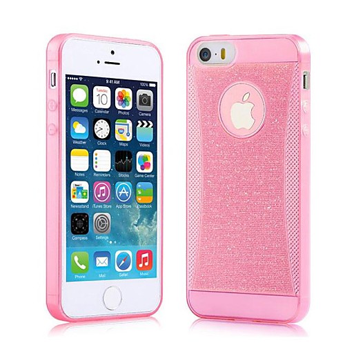 Ultra-thin 0.3mm Flash Powder Small Waist Diamond Mobile Phone Protective Sleeve for iPhone 5/5S(Assorted Colors)