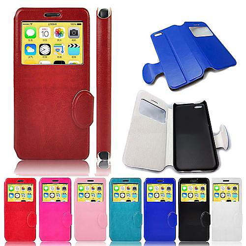 DF Crazy Horse Lines Full Body PU Leather Case for iPhone 5C(Assorted Colors)