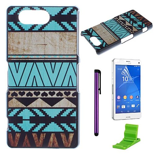 Blue Stripes Pattern PC Hard Case with Screen Protector,Stylus and Stand for Sony Xperia Z3 Compact / Z3 mini M55w