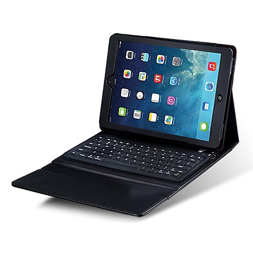 2-in-1 Faux Leather Protective Case with Bluetooth Waterproof Keyboard for iPad Air