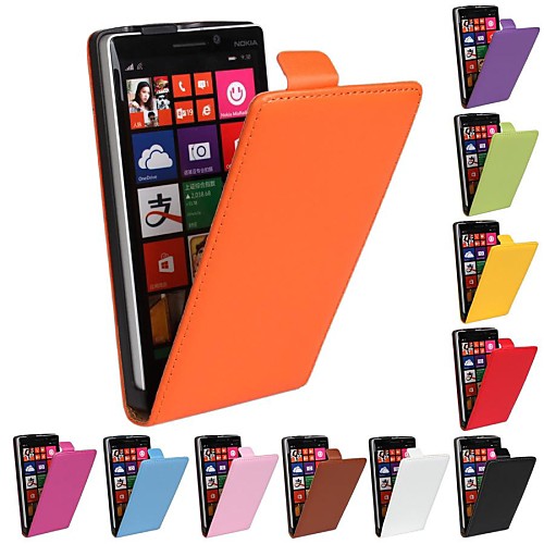 Flip-Open Design Solid Color Genuine Leather Full Body Case for Nokia 930 (Assorted Colors)