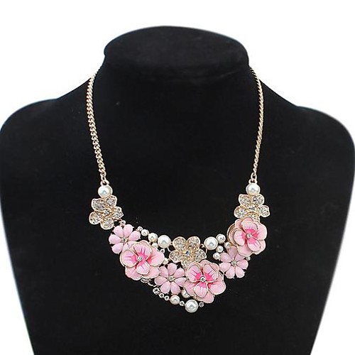 Z&x Европейский ожерелье стиль свежий цветок роскошный заявление (3 красит варианты: розовый, синий, зеленый)