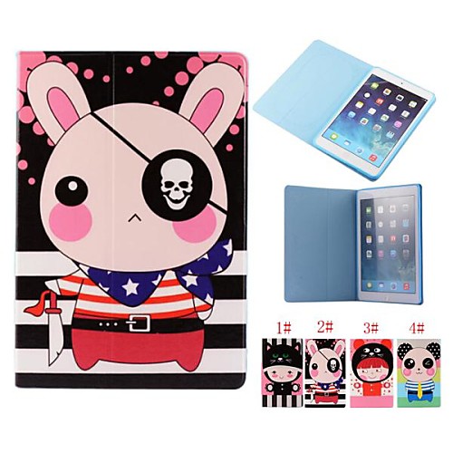 Cartoon Pattern PU Leather Full Body Case with Stand  for iPad Air 2(Assorted Colors)