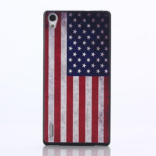 American Flag Pattern PC Hard Back Case for Huawei Ascend P7