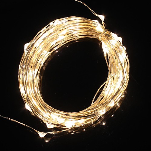 10м 9.6W 100-LED теплый белый свет Рождество флэш полосы света лампы (DC 12V)