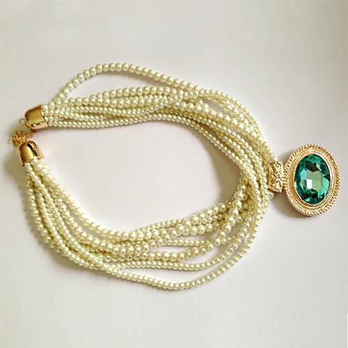 корейский моды многослойных жемчужина кристалла ожерелье