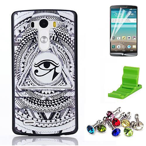 Eye Pattern PC Hard Case with Screen Protector,Anti-dust Plug and Stand for LG G3