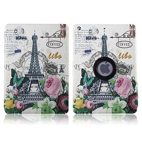 Beautiful Eiffel Tower Pattern 360 Degree Rotation PU Leather Full Body Case with Stand for iPad 2/3/4